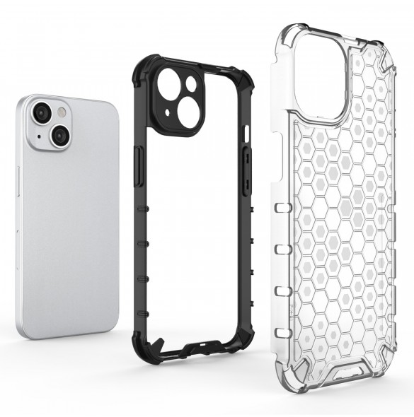 Honeycomb-fodral för iPhone 14 Plus pansarhybridskal blå