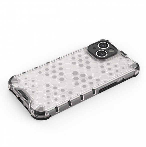 Honeycomb-fodral för iPhone 14 Plus pansarhybridskal blå