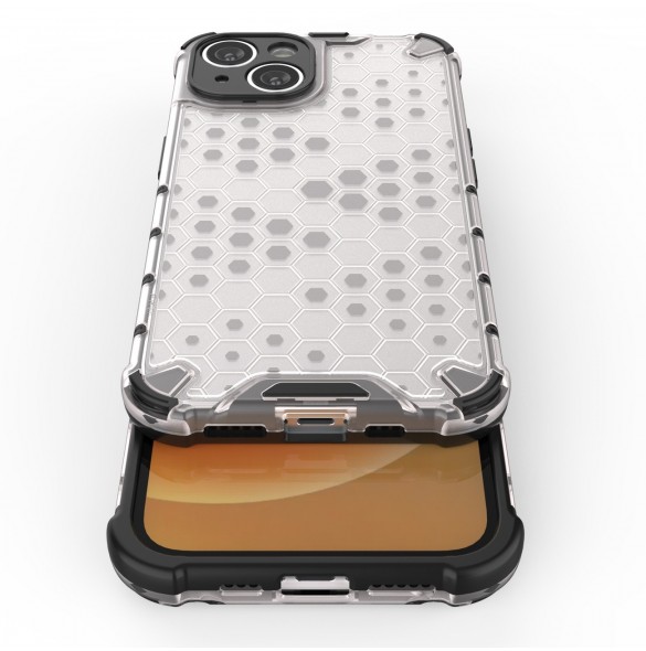 Honeycomb-fodral för iPhone 14 Plus pansarhybridskal blå