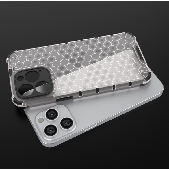 Honeycomb-fodral till iPhone 14 Pro pansarhybridskal blå