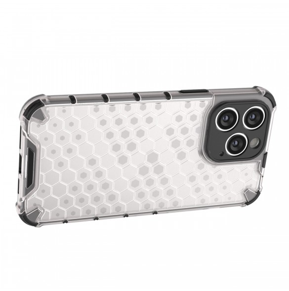 Honeycomb-fodral för iPhone 14 Pro pansarhybridskal genomskinligt