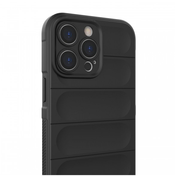 Magic Shield Case-fodral till iPhone 14 Pro Max elastiskt pansarfodral i vinröd