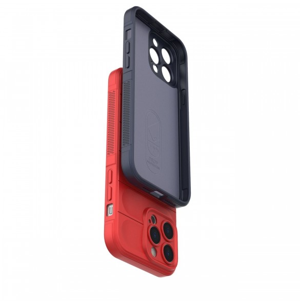 Magic Shield Case-fodral till iPhone 14 Pro Max elastiskt pansarfodral i vinröd