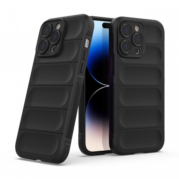 Magic Shield Case-fodral för iPhone 14 Pro Max flexibelt bepansrat mörkblått skal