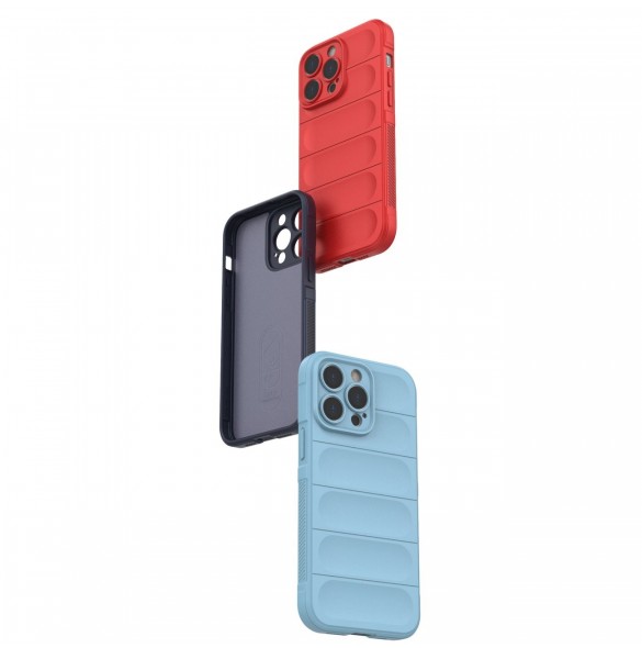 Magic Shield Case-fodral för iPhone 14 Pro Max flexibelt bepansrat mörkblått skal