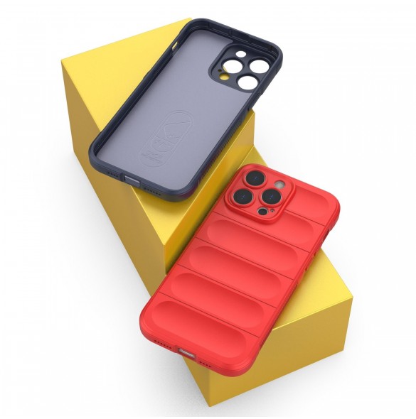 Magic Shield Case-fodral för iPhone 14 Pro Max flexibelt bepansrat mörkblått skal