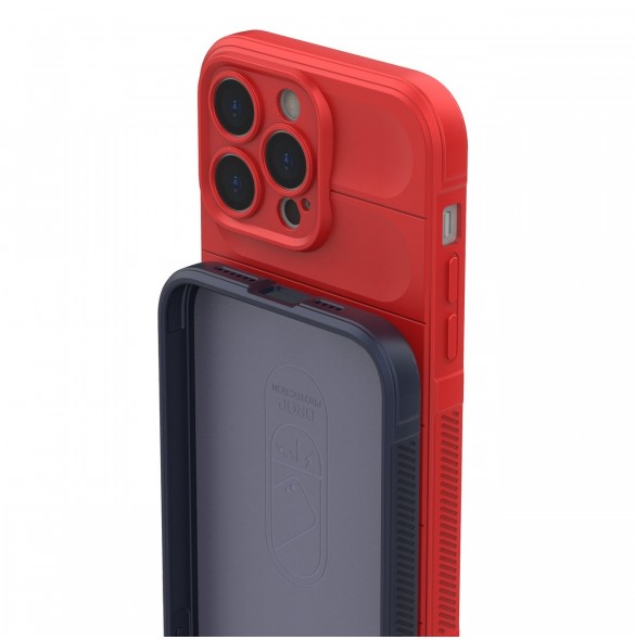 Magic Shield Case-fodral för iPhone 14 Pro Max flexibelt bepansrat mörkblått skal