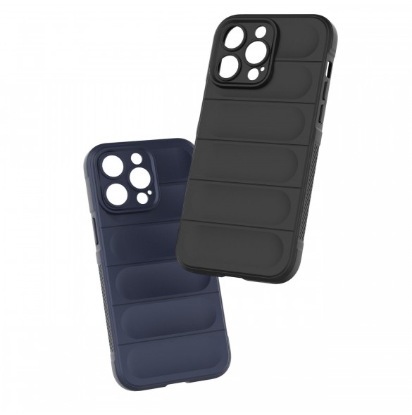 Magic Shield Case-fodral för iPhone 14 Pro Max flexibelt bepansrat mörkblått skal