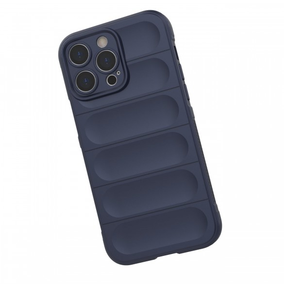 Magic Shield Case-fodral för iPhone 14 Pro Max flexibelt bepansrat mörkblått skal