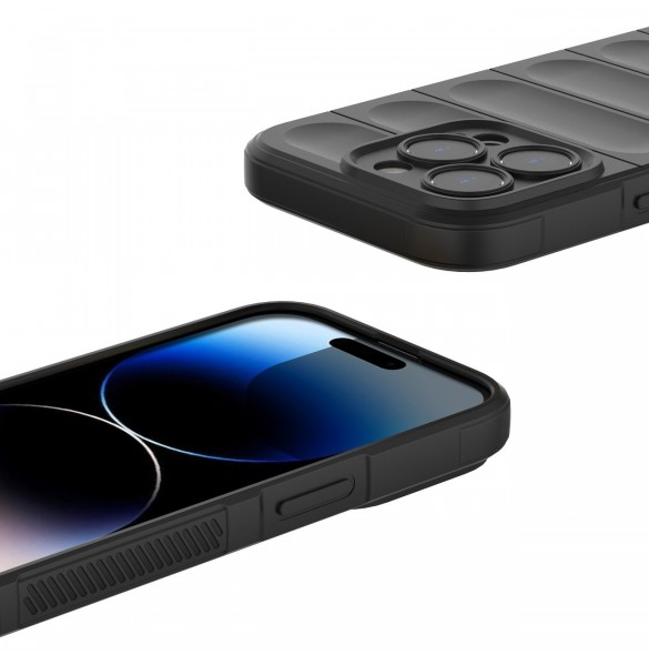 Magic Shield Case-fodral till iPhone 14 Pro elastiskt pansarskal i vinrött