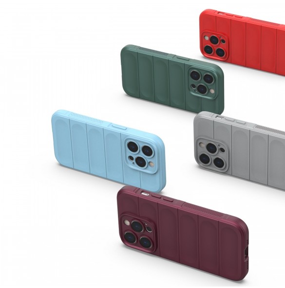 Magic Shield Case-fodral till iPhone 14 Pro elastiskt pansarskal i vinrött