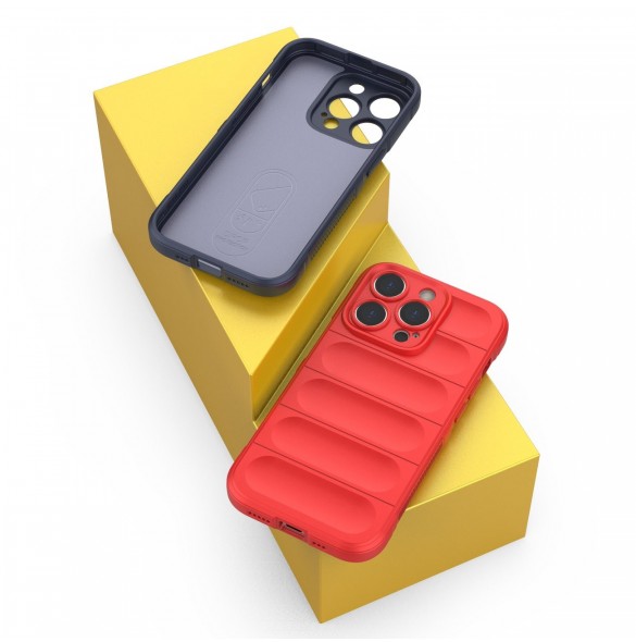 Magic Shield Case-fodral till iPhone 14 Pro elastiskt pansarskal i vinrött