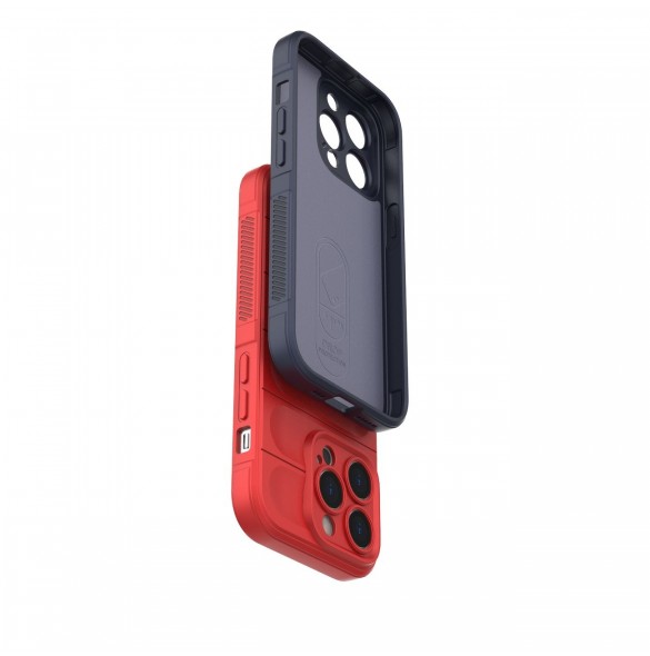 Magic Shield Case-fodral till iPhone 14 Pro elastiskt pansarskal i vinrött