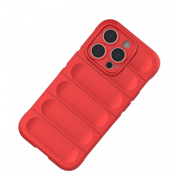 Magic Shield Case-fodral till iPhone 14 Pro elastiskt pansarskal i vinrött