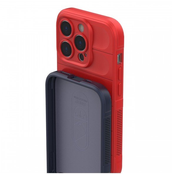 Magic Shield Case-fodral till iPhone 14 Pro elastiskt pansarskal i vinrött