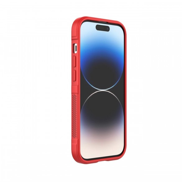 Magic Shield Case-fodral till iPhone 14 Pro elastiskt pansarskal i vinrött