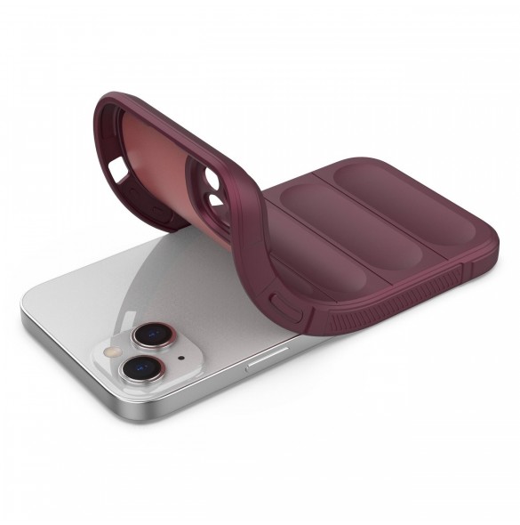 Magic Shield Case fodral för iPhone 14 Plus elastiskt pansarfodral i vinröd