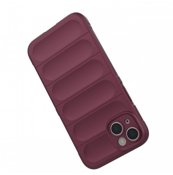Magic Shield Case fodral för iPhone 14 Plus elastiskt pansarfodral i vinröd
