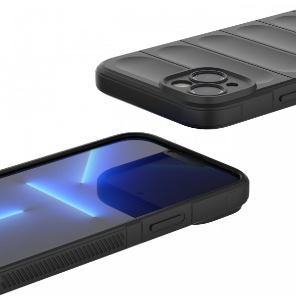 Magic Shield Case fodral för iPhone 14 Plus elastiskt pansarfodral i vinröd