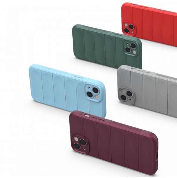 Magic Shield Case fodral för iPhone 14 Plus elastiskt pansarfodral i vinröd