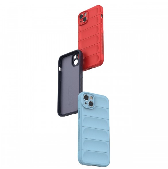 Magic Shield Case fodral för iPhone 14 Plus elastiskt pansarfodral i vinröd