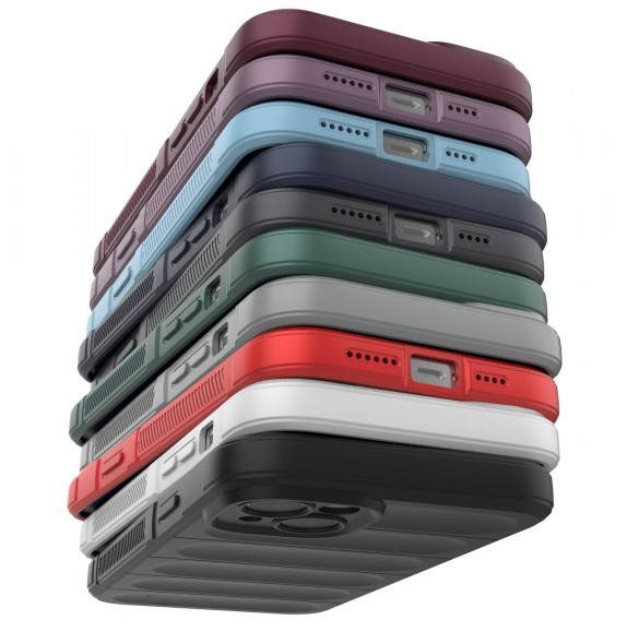Magic Shield Case fodral för iPhone 14 Plus elastiskt pansarfodral i vinröd