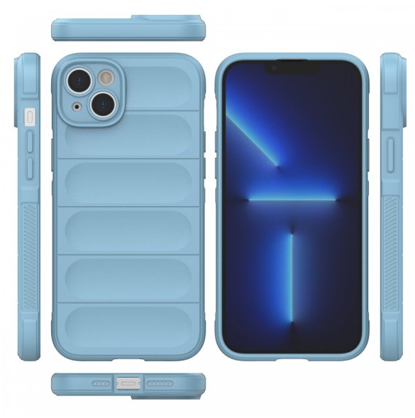 Magic Shield Case-fodral för iPhone 14 Plus flexibelt pansarfodral ljusblått