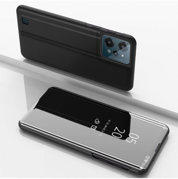 Clear View Case-fodral för Realme C31 flip-fodral svart