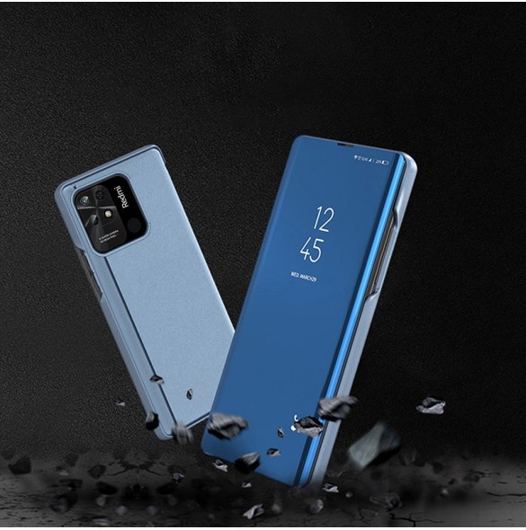 Clear View Case-fodral för Xiaomi Redmi 10C-fodral med en flik rosa