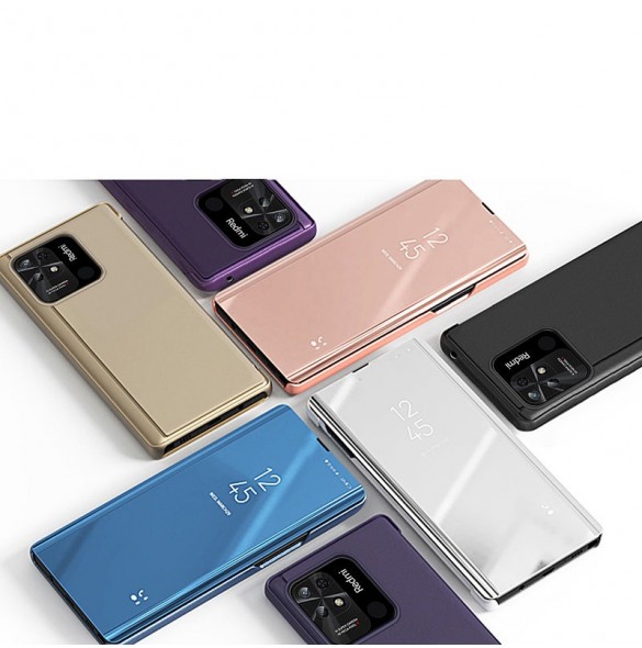 Clear View Case-fodral för Xiaomi Redmi 10C-fodral med en flik svart