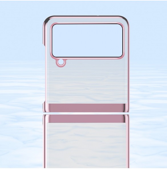 Plätering Fodral för Samsung Galaxy Z Flip 4 skal med en metallisk ram lila