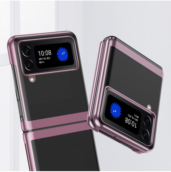 Plätering Fodral för Samsung Galaxy Z Flip 4 skal med en svart metallram