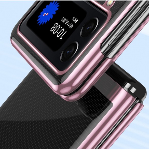 Plätering Fodral för Samsung Galaxy Z Flip 4 skal med en svart metallram