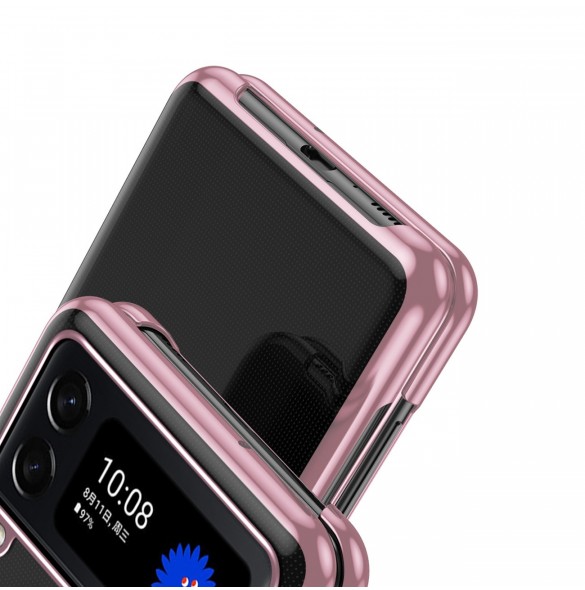 Plätering Fodral för Samsung Galaxy Z Flip 4 skal med en svart metallram