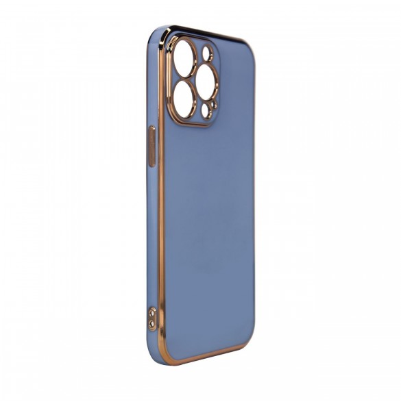 Ljusfärgfodral för Samsung Galaxy A73 5G Gold Frame Gel Cover Blå