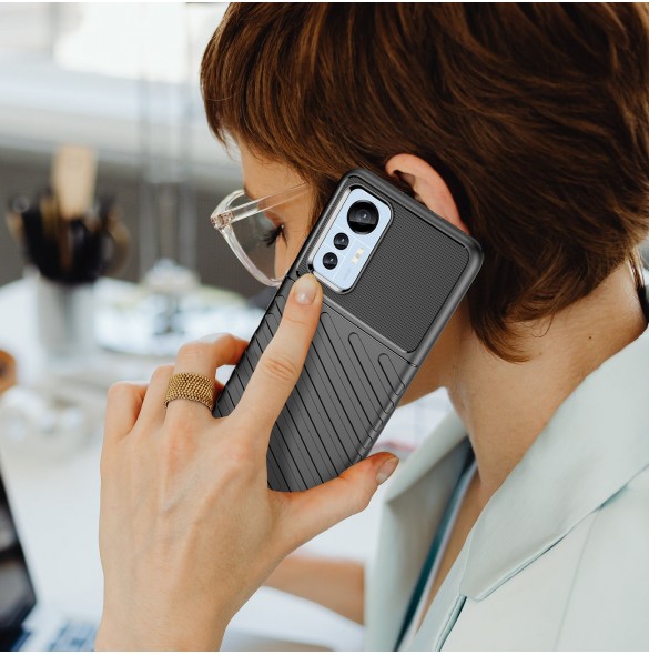 Thunder Case fodral för Xiaomi 12 Lite silikon pansarfodral svart