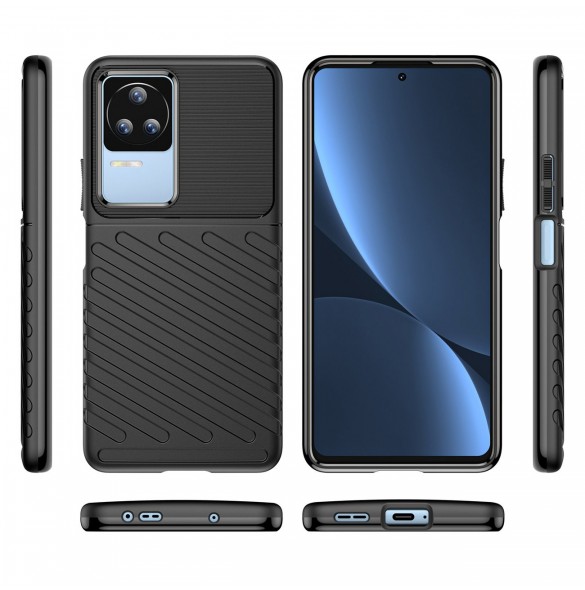 Thunder Case fodral för Xiaomi Poco F4 5G silikon pansarfodral svart