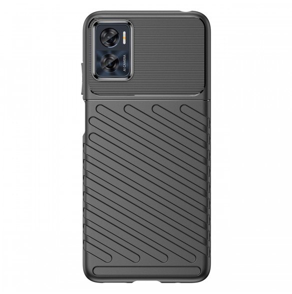 Thunder Case fodral för Motorola Moto E32 silikon pansarfodral svart