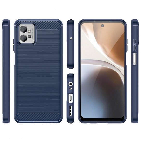 Kolfodral för Motorola Moto G32 flexibelt silikon kolfodral blå