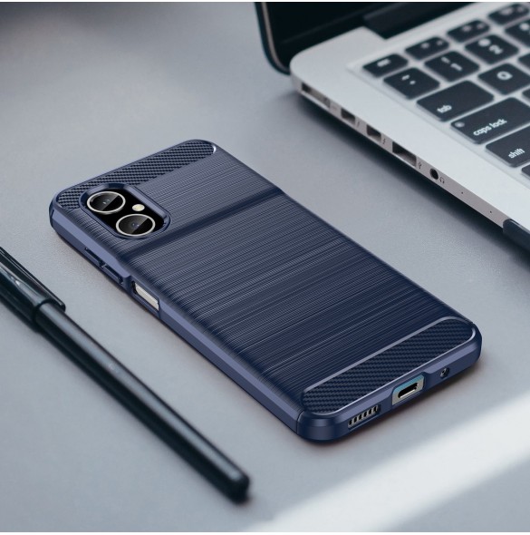 Carbon Case Cover för Xiaomi Redmi Note 11E /Redmi 10 5G / Redmi 10 Prime+ 5G / Poco M4 5G Flexibelt Silikon Carbon Cover Blu