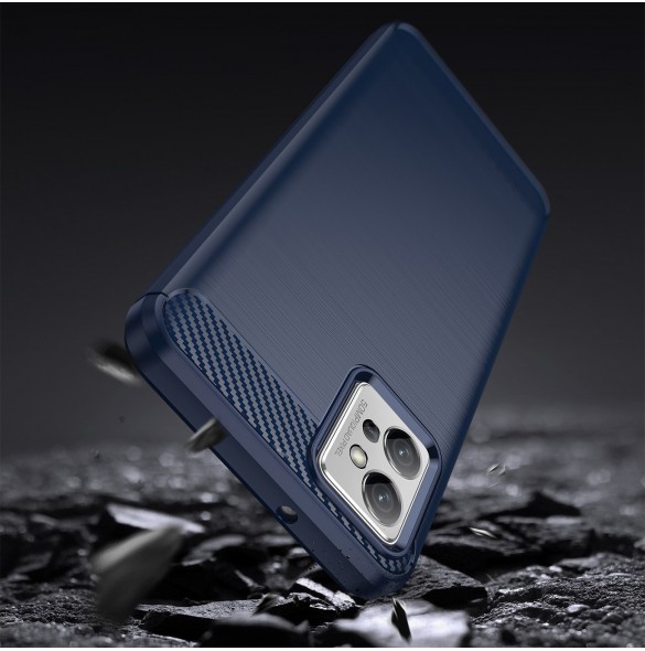 Carbon Case Cover för Xiaomi Redmi Note 11E /Redmi 10 5G / Redmi 10 Prime+ 5G / Poco M4 5G Flexibelt Silikon Carbon Cover Blu