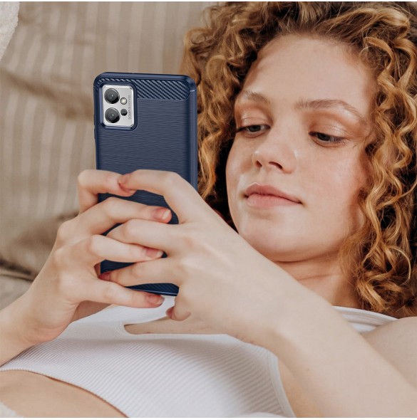 Carbon Case väska för Realme C31 flexibel silikon kolfodral svart