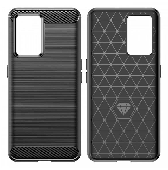 Carbon Case-fodral för Realme GT Neo 3 flexibelt silikon kolfodral svart