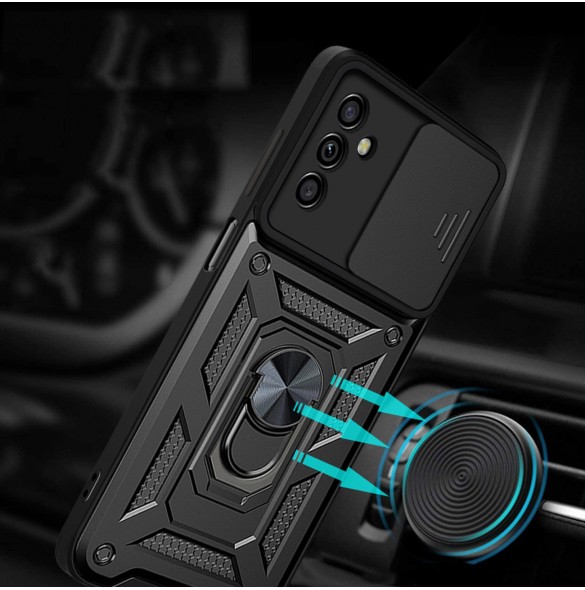 Hybrid Armor Camshield fodral till Samsung Galaxy A13 5G pansarfodral med kamerafodral svart