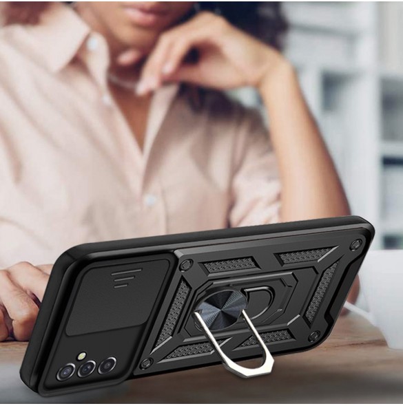 Hybrid Armor Camshield fodral till Samsung Galaxy A13 5G pansarfodral med kamerafodral svart