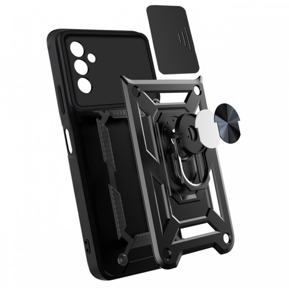 Hybrid Armor Camshield fodral till Samsung Galaxy A13 5G pansarfodral med kamerafodral svart