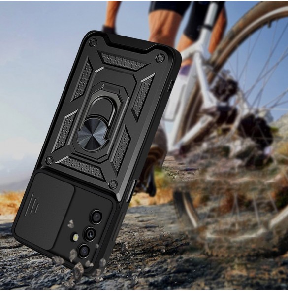 Hybrid Armor Camshield-fodral till Samsung Galaxy A13 5G pansarfodral med kamerafodral blå