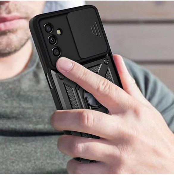 Hybrid Armor Camshield-fodral till Samsung Galaxy A13 5G pansarfodral med kamerafodral blå