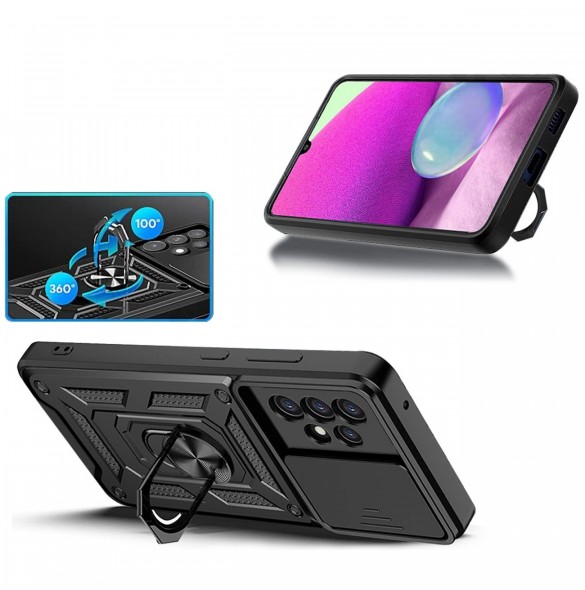 Hybrid Armor Camshield-fodral till Samsung Galaxy A33 5G pansarfodral med kamerafodral rosa