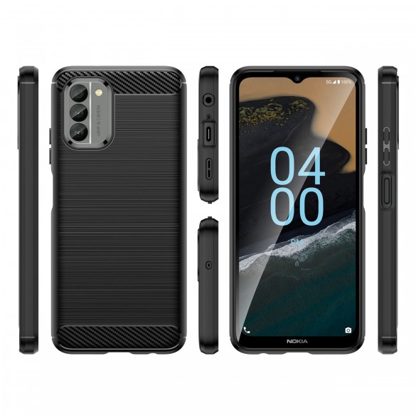 Carbon Case skal för Nokia G400 flexibelt silikon kolfodral svart